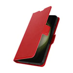 Folio Case for Samsung Galaxy S23 Ultra-thin Dual Magnetic Tab Red