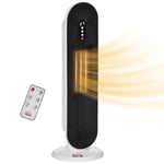 HOMCOM Ceramic Space Heater Tower Heater W/ 45° Oscillation, White