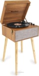 Audizio Fremont Retro Record Player with Legs, Built-in Speakers and Bluetooth,