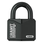 ABUS Granit 37/55#SZP Cadenas extérieur avec carte de sécurité et clé avec lumière LED, en acier trempé spécial, niveau de sécurité ABUS 10, noir