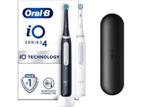 Oral-B iO Series 4 Duo, Vuxen, Vibrerande tandborste, Daglig vård, Djuprengöring, Gum omsorg, Känslig, Tandblekning, Svart, Vit, 2 min, Svart, Vit