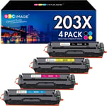 Compatible Cartouche de Toner Remplacement pour HP 203X 203A CF540X CF540A pour Color Laserjet Pro MFP M281fdw M254dw MFP M281fdn MFP M280nw M254nw (Noir Cyan Magenta Jaune, 4-Pack).[G75]