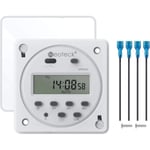 Largeight - 12V 16A Prise Programmateur Digital à 16 Programmes Horloge Programmable Minuteur Prise Electrique avec lcd Affichage Numérique Antivol