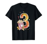 Third Birthday Movie Magic Number Three Popcorn T-Shirt