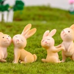 7pcs Easter Decorations Figurines Fairy Garden Miniatures Resin Yellow