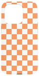 Coque pour iPhone 15 Pro Damier orange à carreaux