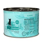 catz finefood N° 21 Nourriture pour Chat Sauvage et sébaste - Mouillé avec Pommes de Terre et Myrtille - 6 boîtes de 200 g