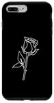 Coque pour iPhone 7 Plus/8 Plus Rose Fleur Abstraite Dessin Minimaliste one Line Art