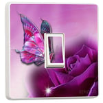 Purple Butterfly Light Switch Sticker Vinyl / Skin cover sw19