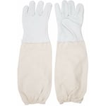 Gants de Protection en Peau de ChèVre Pour Apiculteur Avec Manches VentiléEs ModèLe Universel Gants en Cuir pour Apiculteur Outils D'Apiculture