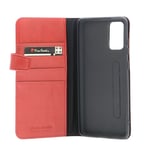 Étui Pierre Cardin type livre en cuir véritable pour Samsung Galaxy S20+ - rouge