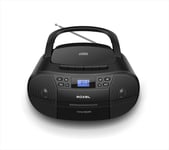 Roxel RCD-S90C Portable CD and Cassette Player with FM Radio,USB Playback, AUX