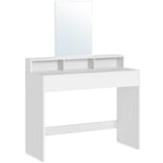 Calicosy - Coiffeuse 2 tiroirs et 3 petites niches avec miroir - H140 cm