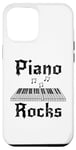 Coque pour iPhone 12 Pro Max Piano Rocks, pianiste musicien rock Goth