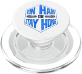 Running Runner Half Marathon Run Hard Or Stay Home PopSockets PopGrip for MagSafe