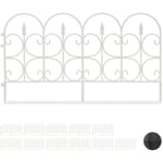 12x Bordure de jardin plastique, Clôture gazon 30 cm, 6 éléments, 4 m, parterre massif pelouse, piquet