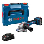 Bosch Professional 18V System meuleuse angulaire sans-fil GWS 18V-11 S (diamètre de disque 125 mm, avec 1 batterie GBA 5,0 Ah, chargeur GAL 1880, L-BOXX)