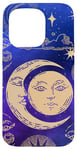 iPhone 15 Pro Vintage Sun Moon Stars and Stars Aesthetic Celestial Case