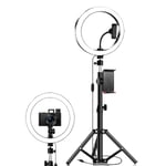 HCFSUK 10" Ring Light with Tripod Stand, LED Selfie Ring Light, Dimmable 3 Light Modes for Live Streaming, Makeup,