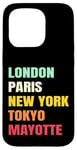 Coque pour iPhone 15 Pro Mayotte Fier d’être Mahorais Paris Tokyo new York Mayotte