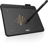 UGEE S640 Tablette Graphique, Tablette de Dessin Numérique avec Stylet sans Pile Sensibilité à la Pression 8192 Tablette à Stylet 10 Touches de Raccourci Compatible avec Windows Mac Linux Android