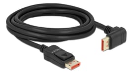 Delock DisplayPort cable male straight to male 90° upwards 8K 60Hz 3m