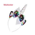 Kids Headband Unicorn Horn Bowknot Headwear Multicolor