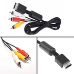 Multi Out Flat Video/Audio Cable AV Cord 3 RCA For Sony Playstation PS PS2 PS3