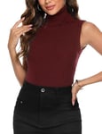 Totatuit Col Roulé Pull Femme Hiver Manches Courtes Coupe Cintrée Tricoté sous Pull Chaud Chic Haut