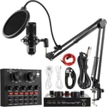 Microphone à Condensateur avec Carte Son V8, BM-800 Micro Studio Streaming Professionnel avec, pour Enregistrement, [11]