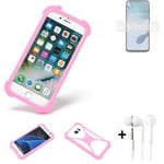 protective ring + earphones for Motorola Moto G53 5G Silicone Case Bumper pink