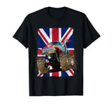 Wild Funny Monster Truck Rule, Monster Cars With UK Flag T-Shirt