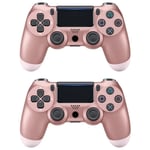 2 Pack PS4 Handkontroll DoubleShock Trådlös för Play-station 4 Rosa