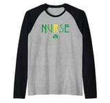 St Patricks Day Nurse Raglan Baseball Tee