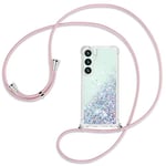 Ptny Coque Compatibles Samsung Galaxy S24 FE avec Cordon, Paillette Étui pour Transparent Coque Téléphone avec Lanière Réglable, pour Samsung Galaxy S24 FE Coque pour Femme