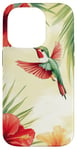 Coque pour iPhone 14 Pro Colibri Tropical Fleurs Florales Nature Été