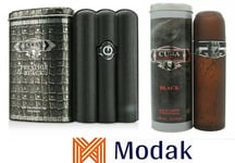 Modak 2 Pack Mens Perfume DES CHAMPS CUBA BLACK, Cuba Prestige Black EDT 100ml
