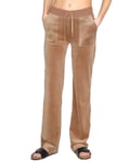 Juicy Couture Del Ray Classic Velour Pant Pocket Design W Taupe/Gold/Caramel  (Storlek XS)