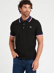 Lacoste Tipped Collar Polo Shirt - Black, Black, Size S, Men