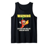 Warning Carolina Reaper Spicy Chili Red Pepper Hot Sauce Tank Top