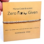 Morse Code Bracelet Zero F**ks Given Beaded Hidden Secret Message Insult Swear