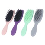 4pcs Hair Scalp Massager Shampoo Brush With Soft Silicone Teeth Itch Relief