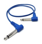 Câble de Prise Jack Mono TS vers Jack 0,6 m 6,35 mm 1/4"" pour Guitare, amplificateurs, Instruments de Musique, Haut-parleurs, câble de Microphone Double Angle Droit, Bleu 0,6 m