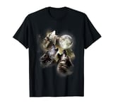 Three Wolves Howl at the Moon Wolf Lover T-Shirt