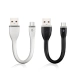 BigBlue Short Micro USB Cable 2 Pack 0.5ft, Micro-USB to USB Cable, Micro USB Lead Sync Data Cord for Android Samsung, HTC, Sony, Nexus, LG, HuaWei and More