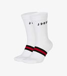 NIKE U J Legacy Crew 2PR Socks - White/Gym Red/(Black), M