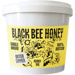 Black Bee Honey - Pure British Summer Raw Honey, Runny with a Rich Heady Floral Flavour, Unprocessed, Single Source from Hive to Jar, Never Blended - Delicious on Toast, Soothing in Drinks, 1Kg Tub