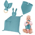 Vicloon Serviette de Bébé Jouets,3pcs Doudou Lapin Mouchoir Doudou Serviette Apaisante d'Eveil Bébé pour Nouveau-né Tollders Filles Garçons Meilleurs Cadeaux