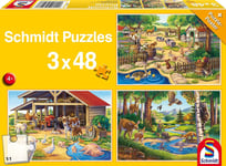 SCHMIDT - 3 Puzzles 48 pieces all my favourite animals -  - SCM56203
