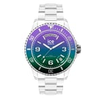 ICE-WATCH - Ice Clear Sunset Purple Green - Montre Multicolore pour Femme avec Bracelet en Plastique Transparent - 021433 (Medium)